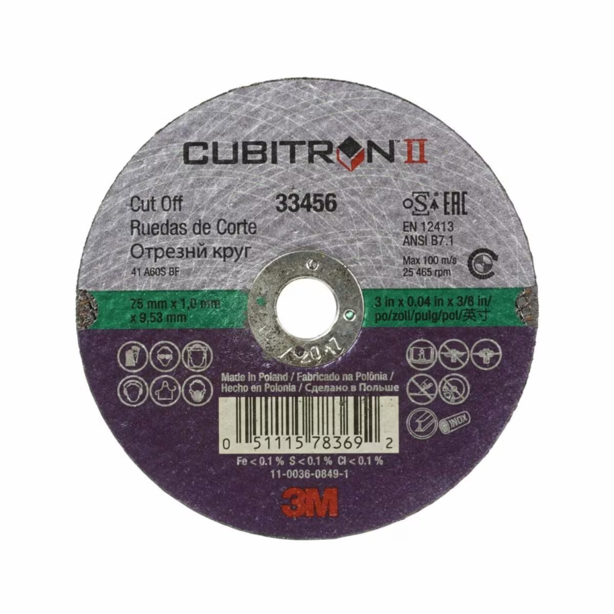 3M 75mm Cubitron Cut-Off Wheel – 33456