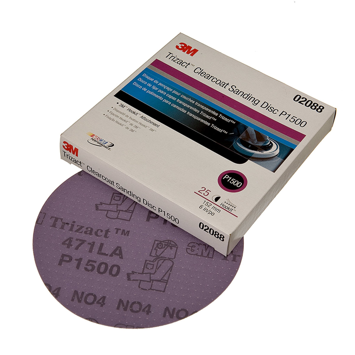 3M P1500 Trizact Hookit Clearcoat Sanding Discs 150mm – 02088