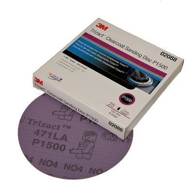 3M P1500 Trizact Hookit Clearcoat Sanding Discs 150mm – 02088